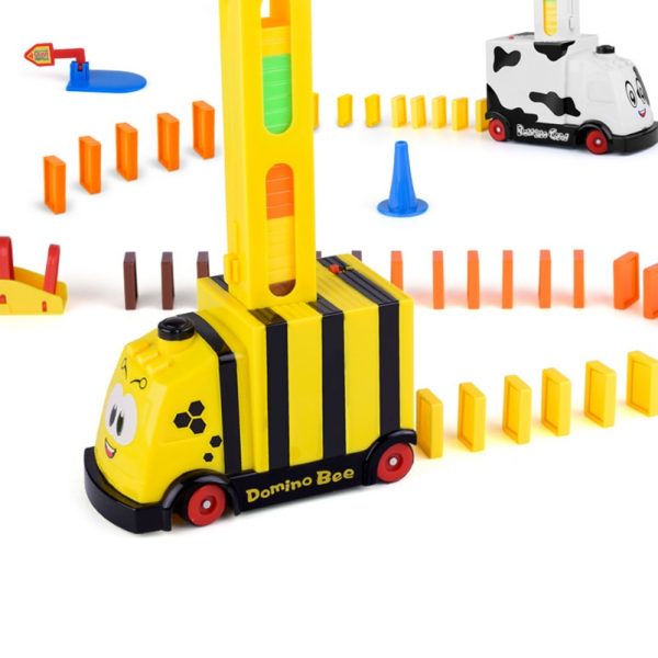 Domino Electric Stacking Train Set Plastic Dominoes Board Game Laying Car Colored Dominos Blocks Educational Toys 1 - Domino Train