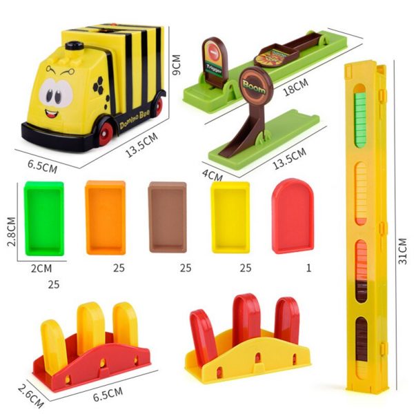 Domino Electric Stacking Train Set Plastic Dominoes Board Game Laying Car Colored Dominos Blocks Educational Toys 5 - Domino Train