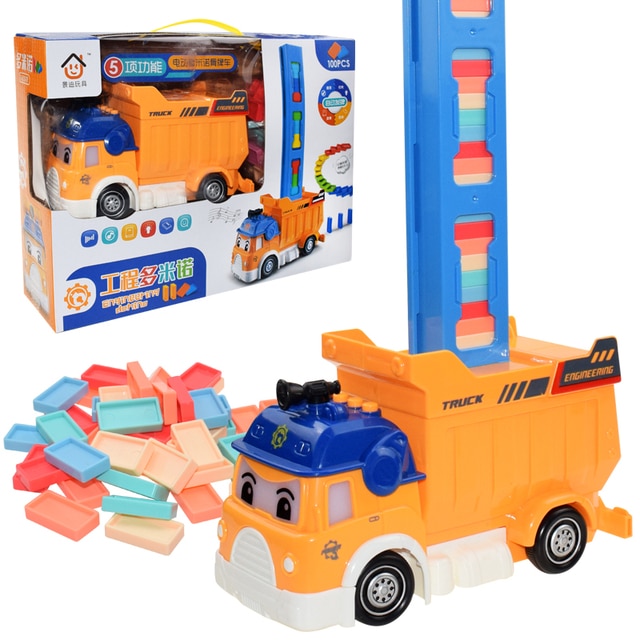 Automatic Laying Domino Brick Train Car Set Sound Light Kids Colorful Plastic Dominoes Blocks Game Toys 4.jpg 640x640 4 - Domino Train